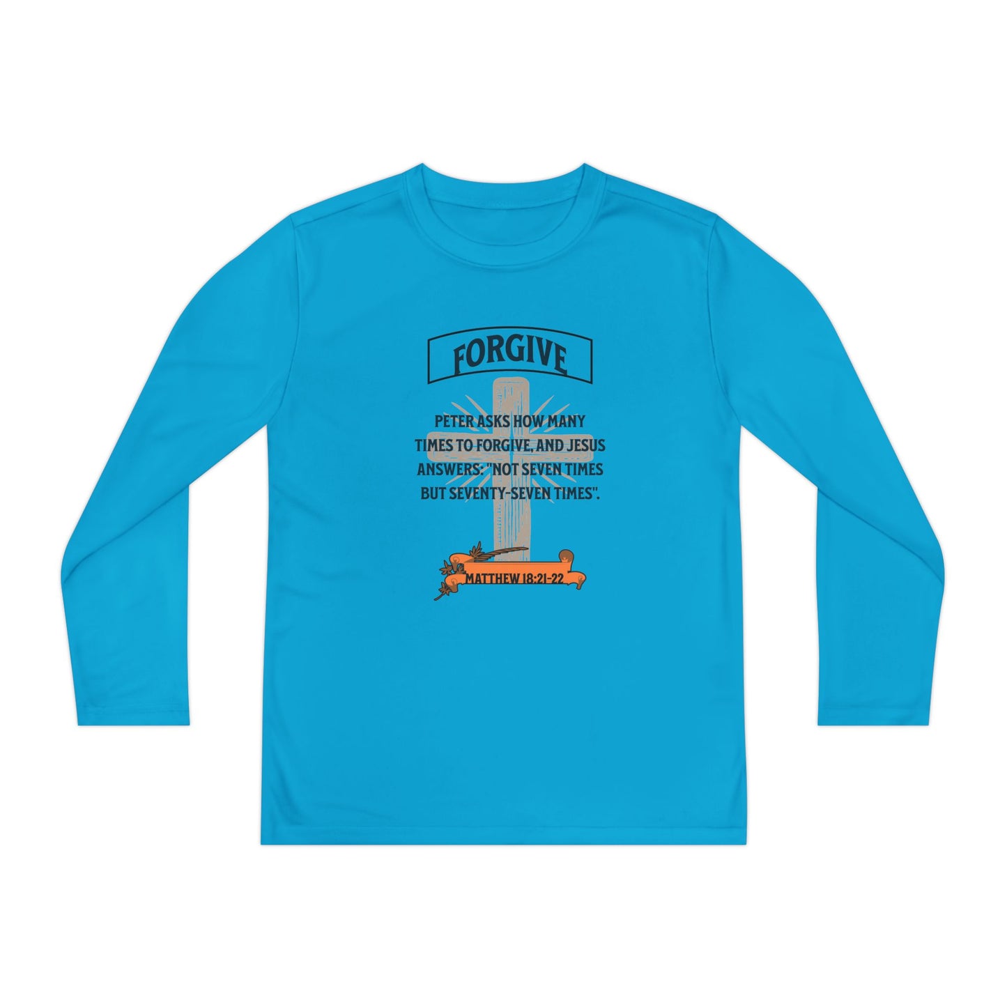 Youth Long Sleeve Tee — Forgive, Christian, Faith-Based
