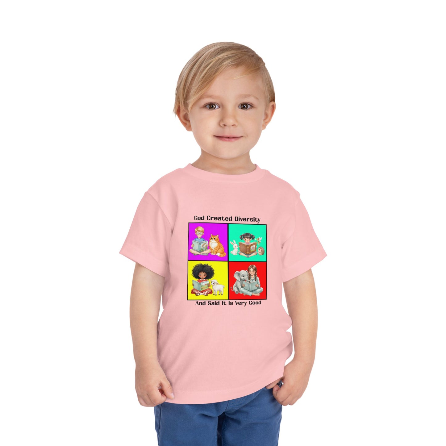 Toddler Short Sleeve Tee, Christian, Faith-Based, Diversity Design