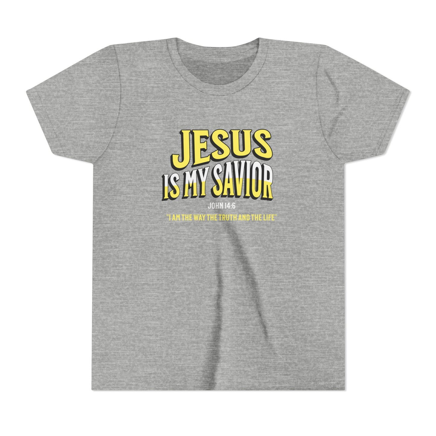 Youth Tee - "Jesus Is My Savior" Christian Kids T-Shirt (John 14:6), Faith-Based