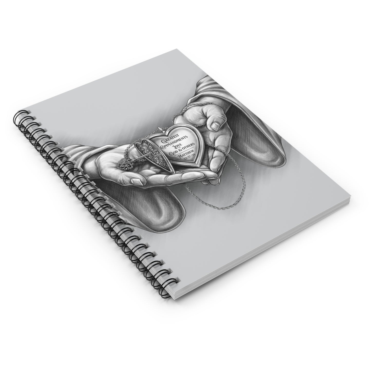 Greatest Commandments: Love God & Others — Spiral Ruled Journal for Positivity & Gifts