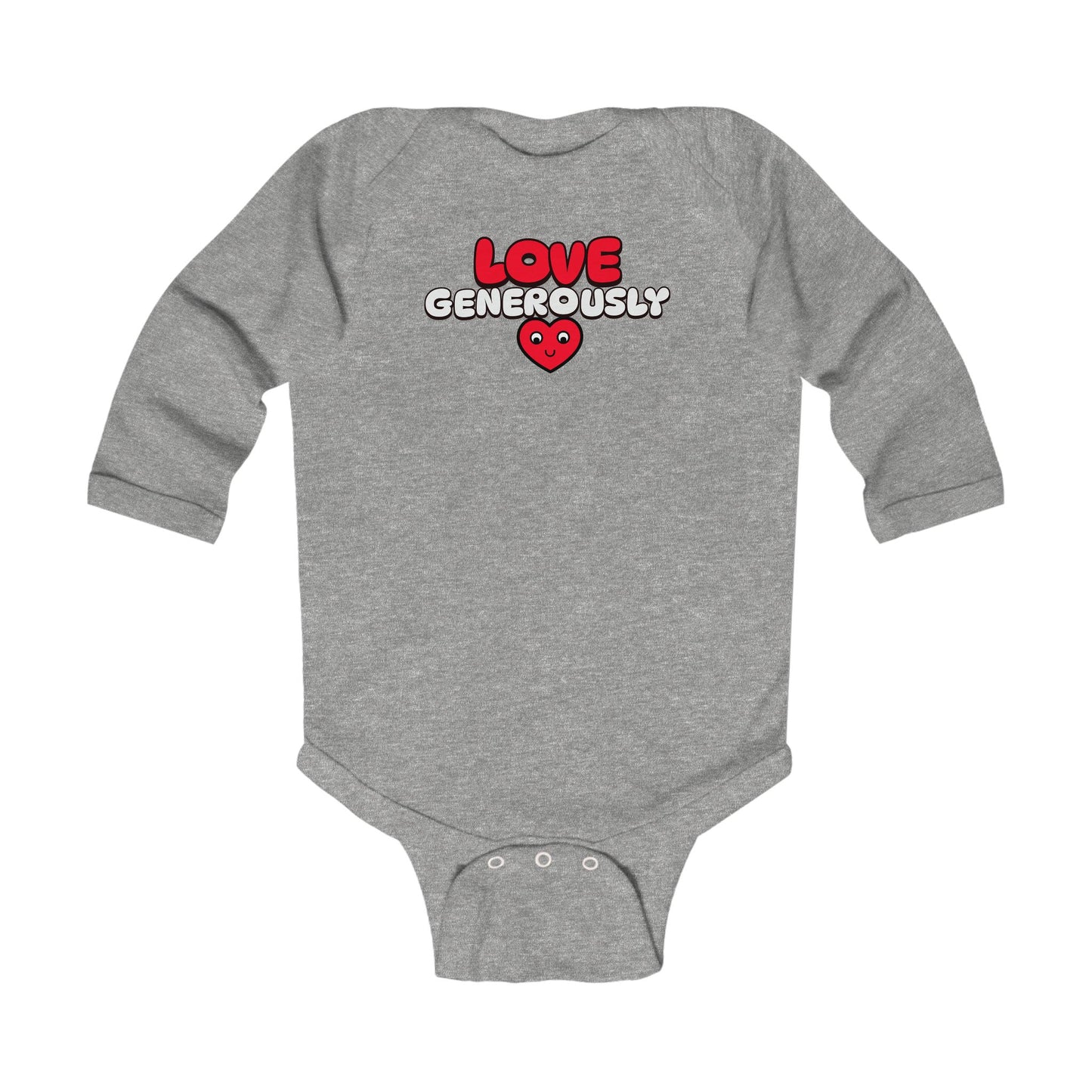 Baby Bodysuit - Love Generously, Christian Infant Long Sleeve Onesie, Faith-Based