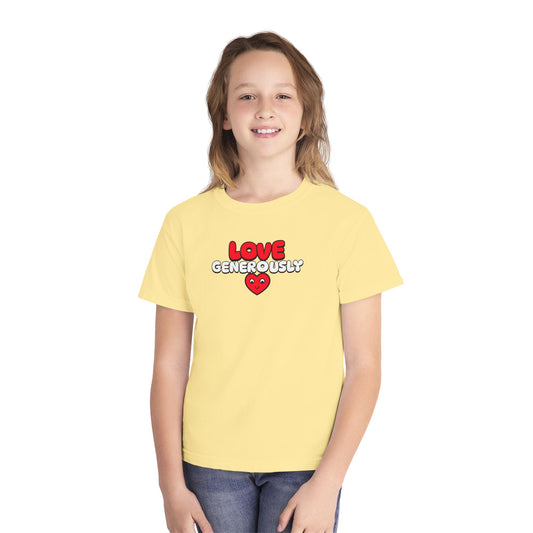 Youth Tee — "Love Generously", Faith-Based