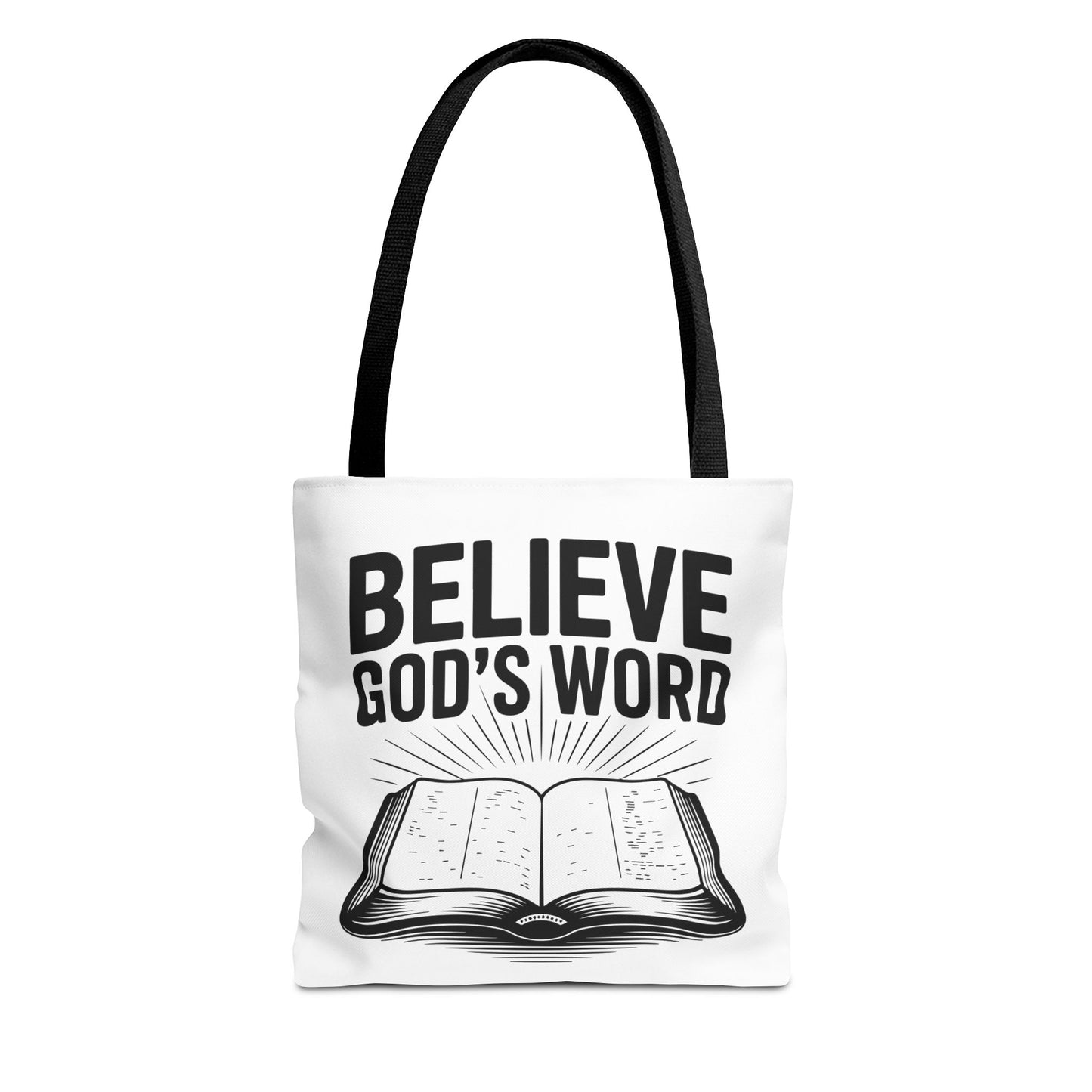 Believe God's Word, Christian Tote Bag, Inspirational, Bible Faith