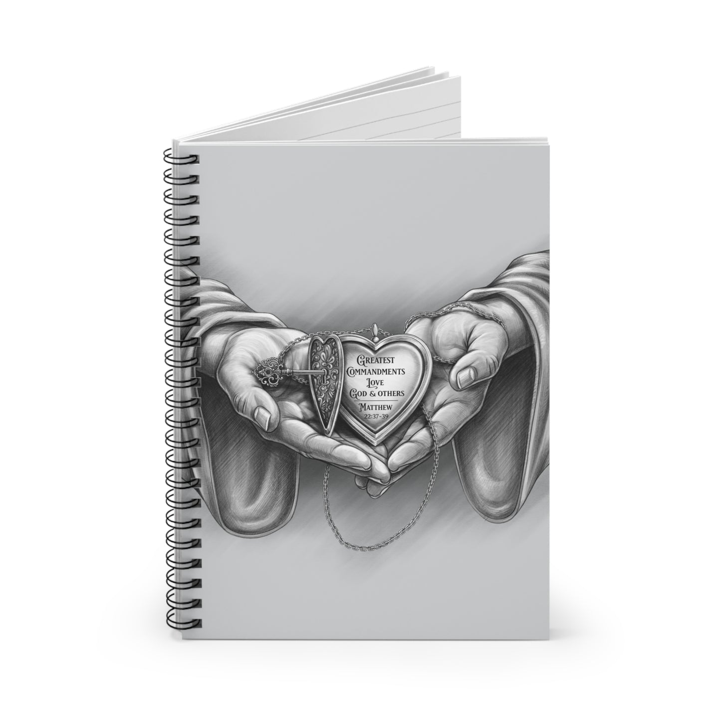 Greatest Commandments: Love God & Others — Spiral Ruled Journal for Positivity & Gifts