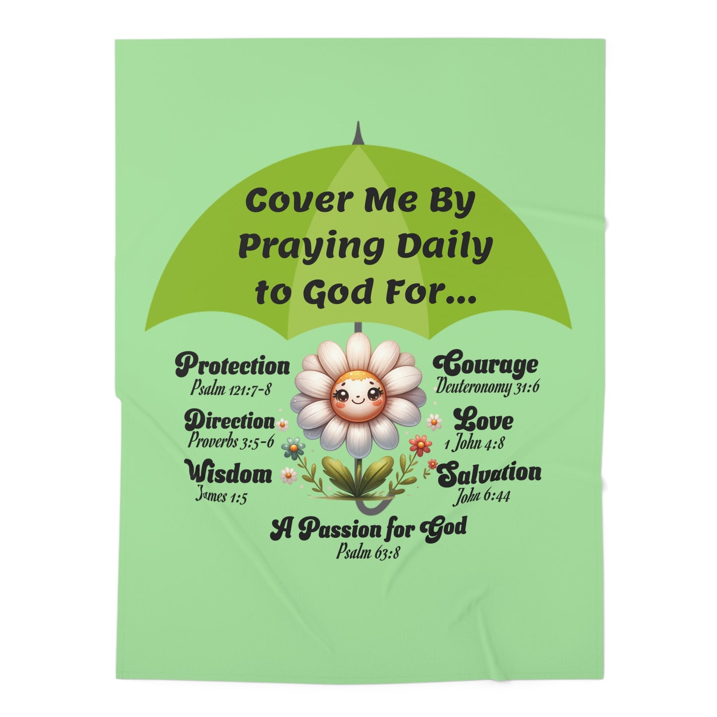 Baby Swaddle Blanket — "Cover Me By Praying Daily" Christian Prayer Floral Swaddle, Faith-Based