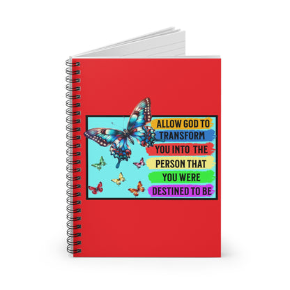 Allow The Lord to Transform You, Spiral Ruled Journal for Positivity, Faith-Based