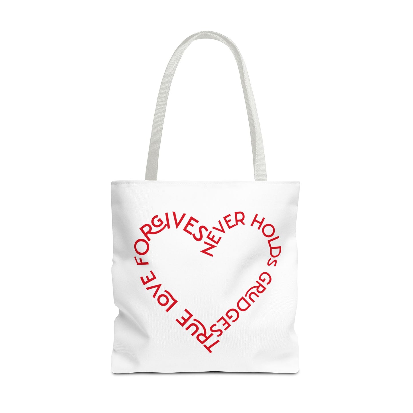 True Love Forgives, Christian Tote Bag, Inspirational, Bible Faith