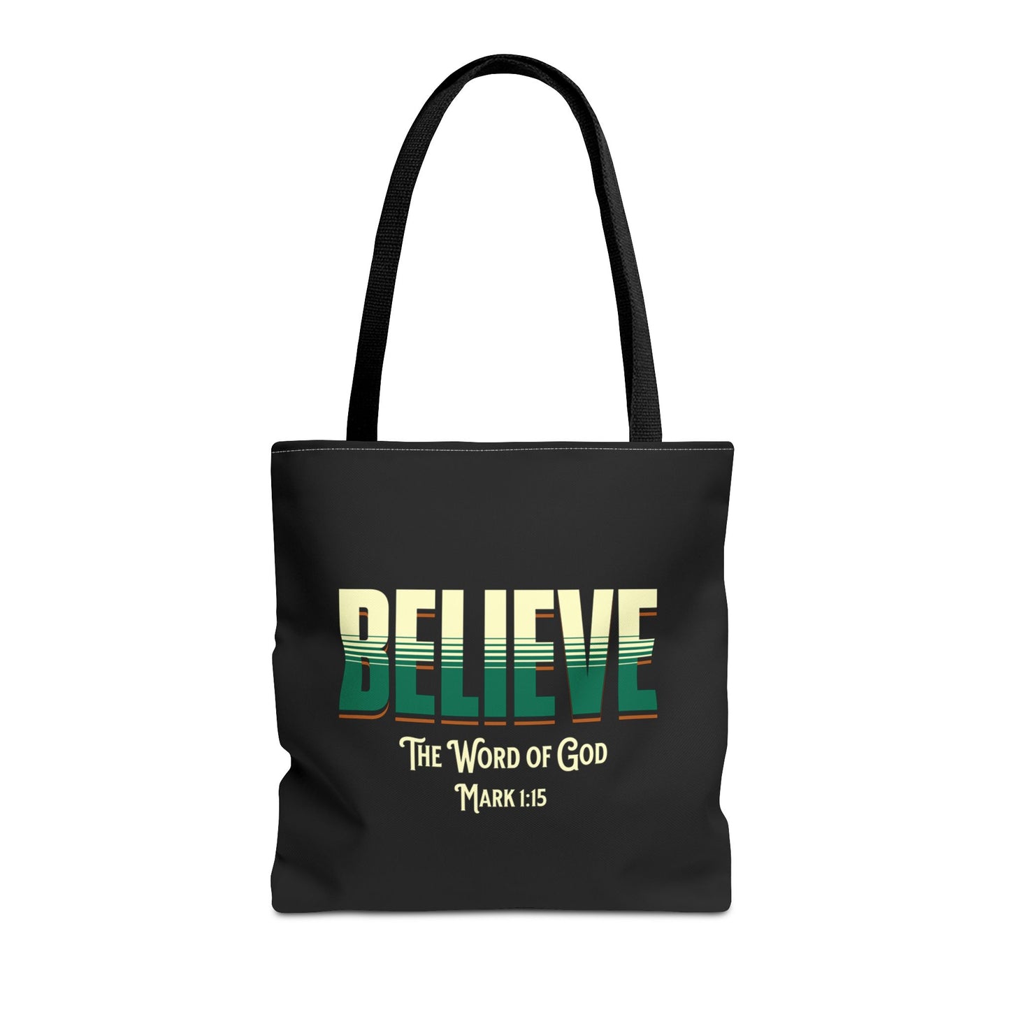 Believe The Word of God Tote, Christian Tote Bag, Inspirational Christian Gift, Bible Faith
