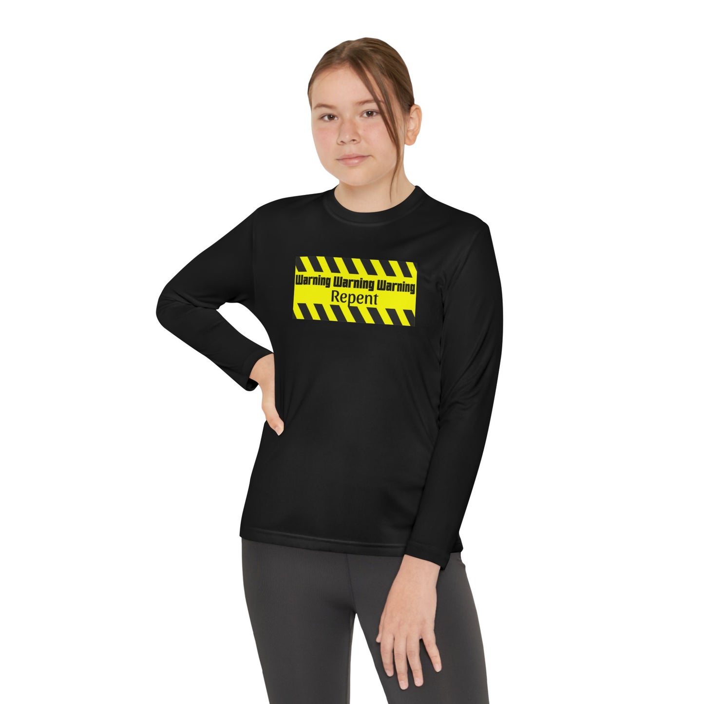 Warning-Warning-Warning-Repent, Youth Long Sleeve Tee — Christian, Faith-Based