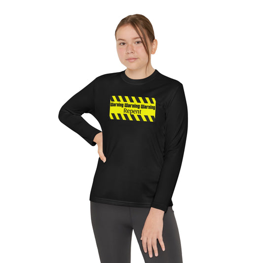Warning-Warning-Warning-Repent, Youth Long Sleeve Tee — Christian, Faith-Based