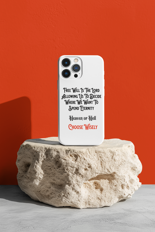 Free Will, Heaven or Hell, Phone Case, Christian Message, Inspiration, Faith-Based