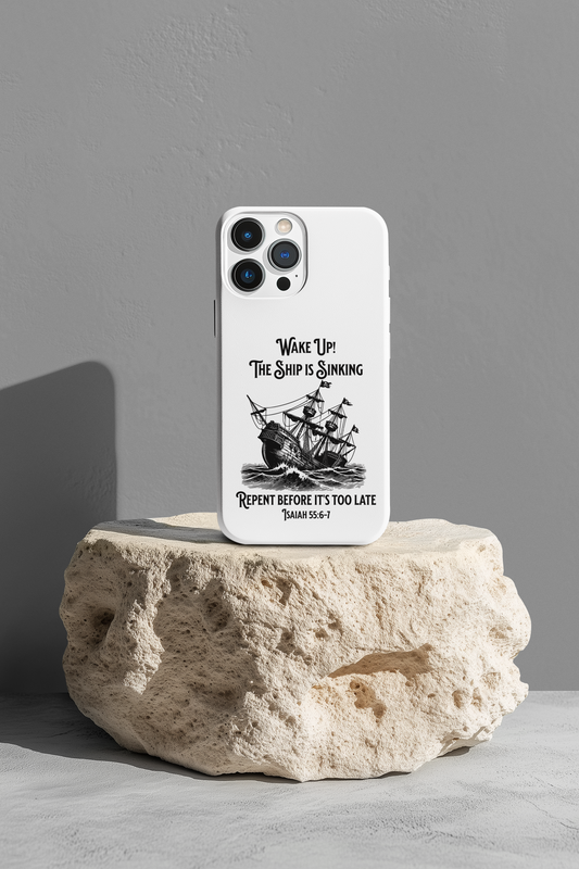 The Ship is Sinking, Repent, Faith-Based, Phone Case, Christian Message