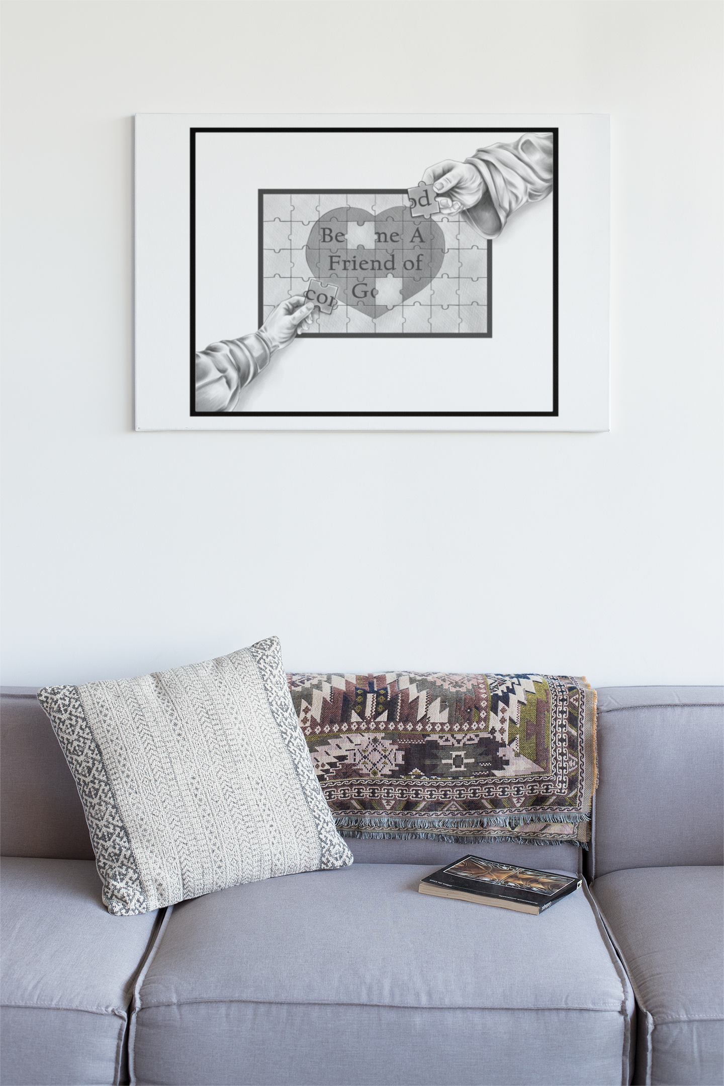 Become a Friend of God Puzzle Design, Matte Canvas, Stretched, Faith-Based, Christian