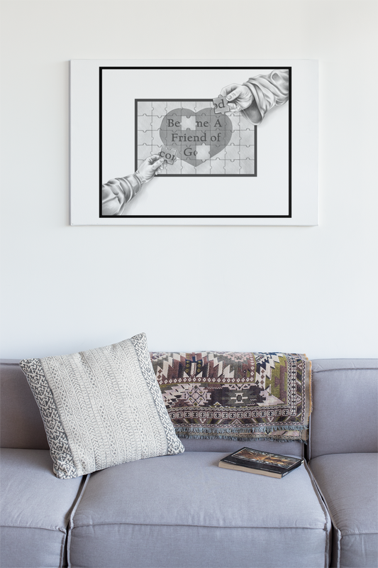 Become a Friend of God Puzzle Design, Matte Canvas, Stretched, Faith-Based, Christian